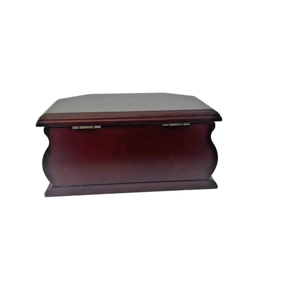 Vintage Mahogany Wood Jewelry Box with Hinge Lid | Bombay Company | Traditional